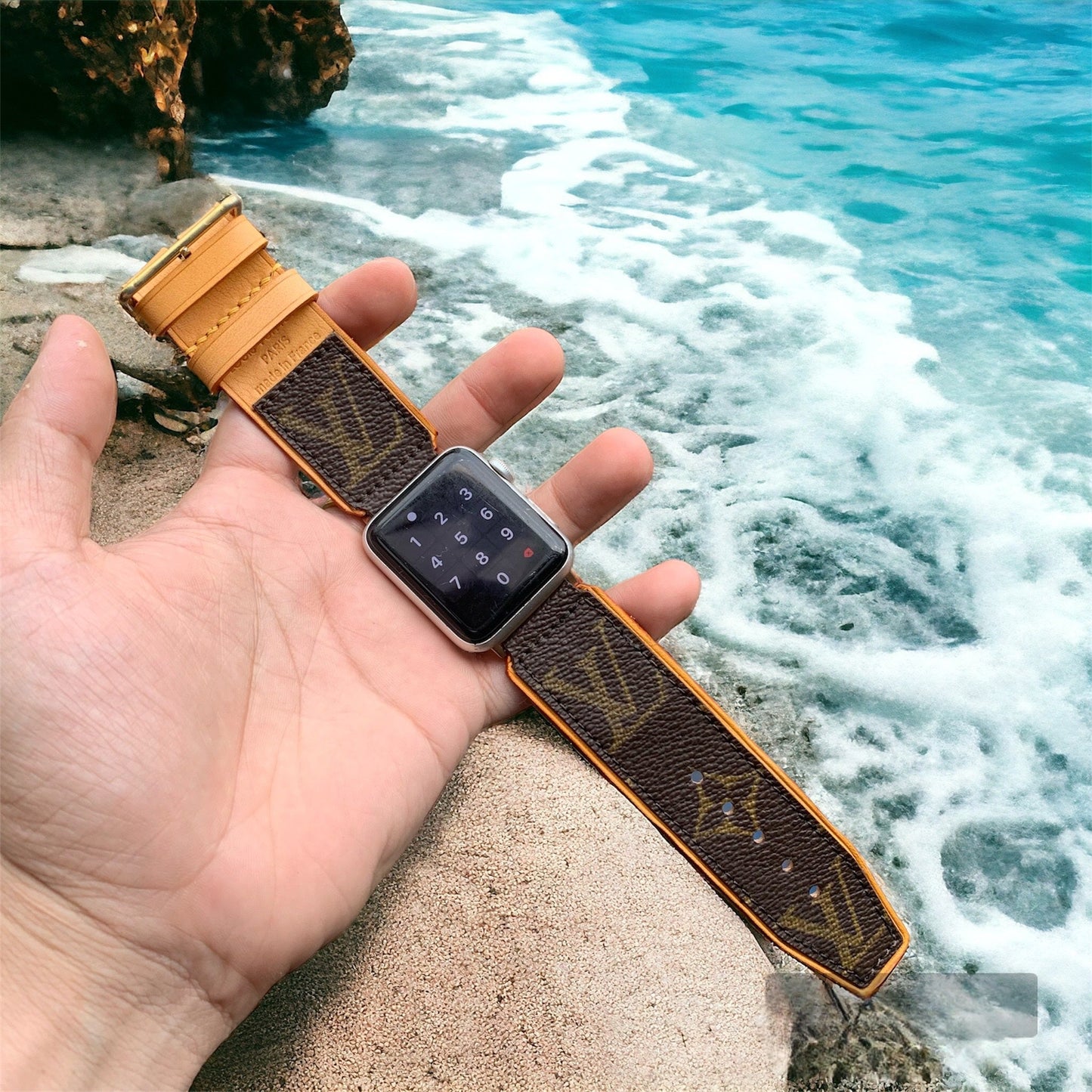 Recycled Louis Vuitton Apple watch band AW-LV16